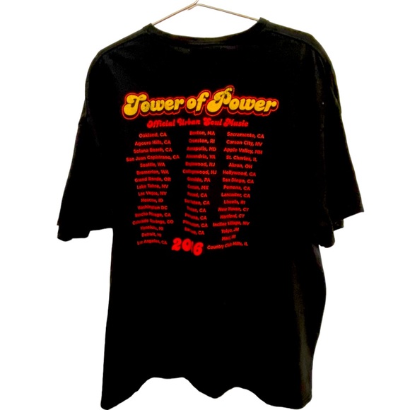 Retro TOWER OF POWER Band 2016 Concert Tour R&B Men’s Black 3XL T-Shirt RARE - Picture 2 of 5